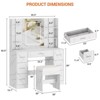 Vanity Desk with Mirror, Led Lights, Power Outlet and Stool - 2 of 4