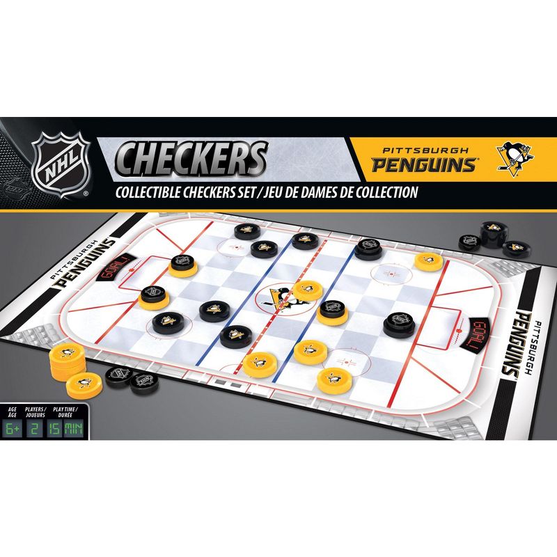 MasterPieces Officially licensed NHL Pittsburgh Penguins Checkers Board Game for Families and Kids ages 6 and Up, 1 of 7