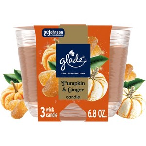 Glade 3 Wick Fall Candle in Glass Jar - Pumpkin & Ginger - 6.8oz - 1 of 4