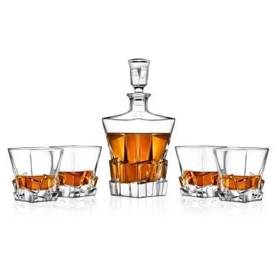 NutriChef Home Bar Whiskey Decanter, Whiskey Glass Decanter Aerator Set with Four 800ml Whiskey Glasses, Elegant Home Bar And Tabletop