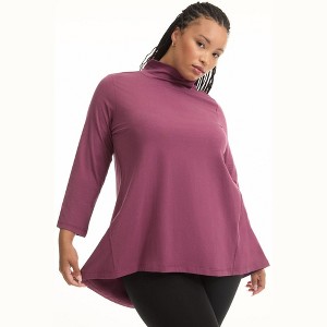 June + Vie by Roaman's One+Only Mock-Neck Tunic - 1 of 4