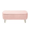 CAVINAS Ottoman Bench with Storage for End of Bed Gold Legs,Faux Fur Entryway Ottoman Bench,Upholstery Ottoman with Storage for Living Room - 4 of 4