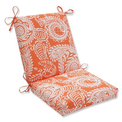 Outdoor/Indoor Addie Terra Cotta Squared Corners Chair Cushion - Pillow Perfect