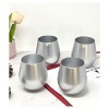 ChicFurnit Drinkware Metallic Plastic Wine Glasses Unbreakable Acrylic Design for Elegant Gatherings, Silver, 3"*3"*4" - 2 of 4