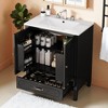 30" Vintage Bathroom Vanity with Sink, Freestanding Wood Cabinet with Drawer, Door Shelf & Adjustable Shelf, Storage Vanity for Bathroom - 4 of 4