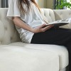 KWPZQEB Velvet Sofa, Tufted Sofa with Trimmed Nailhead and Metal Legs, Chesterfield Sofa with Square Armrest & Upholstered for Living Room - 4 of 4