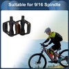 Unique Bargains Cycling Bicycle Pedals 9/16" Spindle Aluminum Alloy for Road Mountain BMX MTB Bike Black - 2 of 4