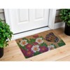 HomeRoots 18" X 30" Brown and White Coir Floral Outdoor Door Mat - 2 of 4