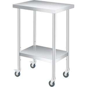 Stainless Steel Table, Heavy Duty Worktable with Adjustable Undershelf, 2 Tier Metal Prep Table - 1 of 4