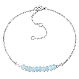 EVERLY JEWELRY Gemstone Bead Bracelet in Silver - Multiple Metal Color and Gemstone Options. - 1 of 4