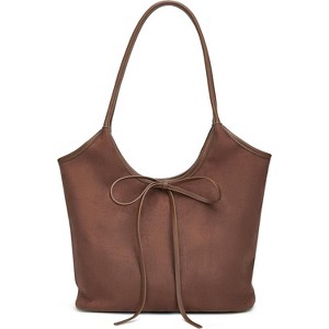 Vintage French Bow Tote Bag Large Capacity Hobo Bag Satchel Purse Chic Underarm Bag - 1 of 4