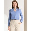 Allegra K Women's Elegant V Neck Work Office Button Up Shirt - 3 of 4