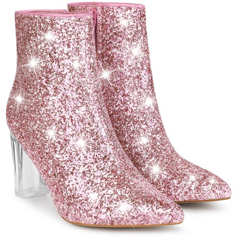 Glitter block 2025 heel booties