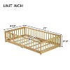 YONWAY Full Size Floor Bed for Kids with Fence and Door, Low Montessori, Bed Sturdy Slat Suppor, for Kids Boys Girls, no noise - 3 of 4