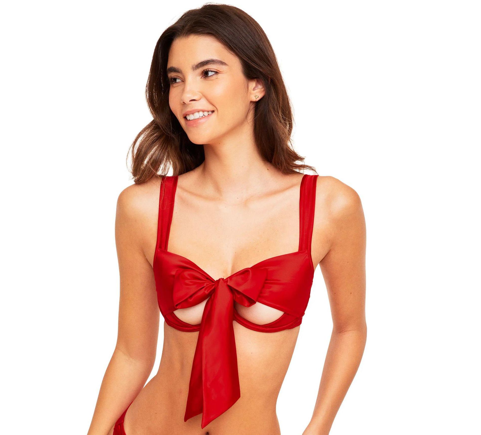 Adore Me Women's Gynger Quarter Cup Bra Dark Red XS