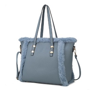 MKF Collection Liza Vegan Leather with faux fur Women’s Tote Bag by Mia K - 1 of 4