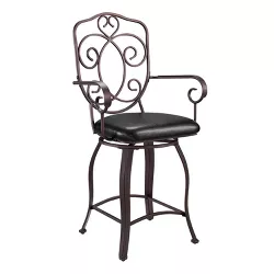 24" Clacy Counter Height Barstool Brown - Linon