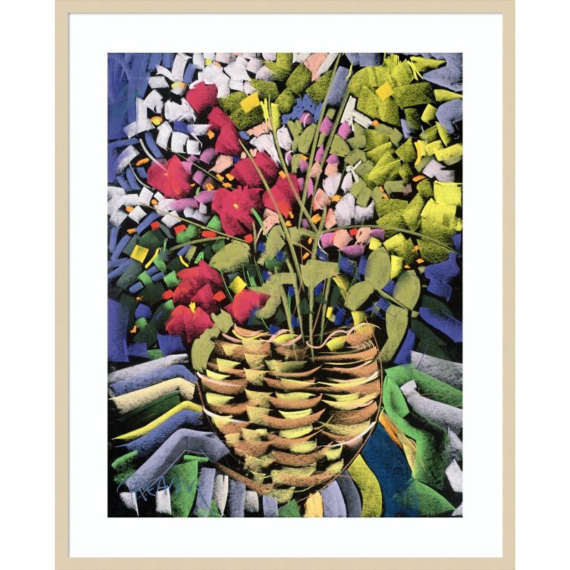 33&#34; x 41&#34; Deco Flowers by Frances Treanor Wood Framed Wall Art Print - Amanti Art, 1 of 7