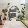 Infurnic Patio Swings, Hammock Hanging Swinging Chair with Soft Cushion, Outdoor Swing Egg Chair for Balcony Backyard Garden, Gray, 28.5"*28.7"*55.11" - 3 of 4