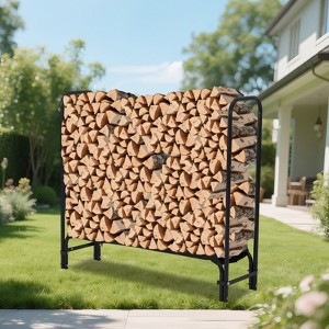 Log Rack with Cover ，400LB Capacity Indoor/Outdoor Firewood Storage Organizer, Durable Steel Stacker , Tool-Free Assembly - 1 of 4