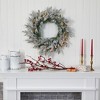 Nearly Natural 24-in Flocked Artificial Christmas Wreath with 50 LED Lights - 4 of 4