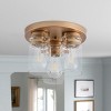 Dewdrop 3-Light Semi Flush Mount Ceiling Light Bronze Finish & Clear Glass Shades - 2 of 4
