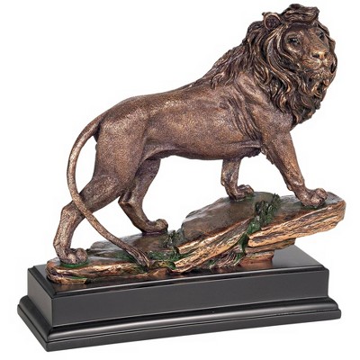 Kensington Hill Regal Lion 11" High Sculpture in a Bronze Finish