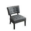 Gray Blended Leather Tufted Accent Chair with Oversized Seating - 3 of 4