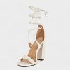 Charles Albert Women's High Heeled Dressy Strappy Lace Up Block Heels for Women – Open Toe, Gladiator, Comfy 4-Inch Heeled Sandals - 3 of 4