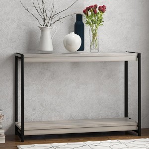 Farmhouse Entryway Table, 40" Brown Console Table with Storage - 1 of 4