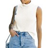 Womens Sleeveless Pullover Sweater Turtleneck Sweater Knt Tank Tops - 2 of 4