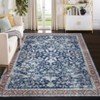 Machine Washable Area Rugs 9x12 Large Vintage Printed Indoor Floor Carpet with Non-Slip Backing, Foldable Oriental Accent Rugs, Stain-Resistant Rug - 3 of 4