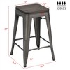 Yaheetech 24 inches Height Backless Stackable Metal Counter Bar Stool, Set of 4 - 3 of 4