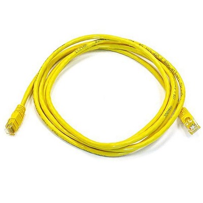 Monoprice Cat5e Ethernet Patch Cable - 7 Feet - Yellow | Network Internet Cord - RJ45, Stranded, 350Mhz, UTP, Pure Bare Copper Wire, 24AWG