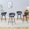 Elegant Swivel Counter Height Stools Set of 4, Seats with Back, Metal Legs, Modern Quilted Chairs for Kitchen or Bar-Maison Boucle - 2 of 4
