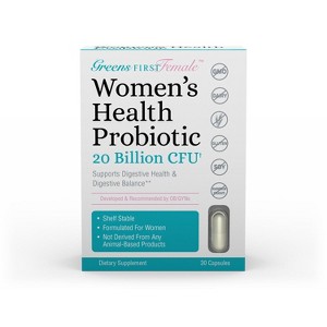Greens First Female Women's Health Probiotic Daily Capsules for Immune and Digestive Support - 30ct - 1 of 4