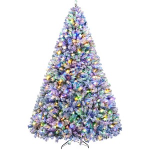 Yaheetech 6Ft/7.5Ft/9Ft Pre-lit Flocked Artificial Christmas Tree - 1 of 4