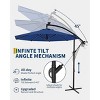 10Ft Offset Hanging Market Patio Umbrella with Easy Tilt Adjustment, Polyester Shade, 8 Ribs for Backyard, Poolside, Lawn and Garden - 4 of 4