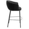 Zuo Modern Essen Barstool 40.9"H, Black Teddy Fabric with Bronze Accents and Black Steel Frame - 3 of 4