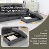 Whisen Oversized Chenille Sectional Sofa with Storage Ottoman and Pockets, Adjustable Phone Holder and Charging Ports - 3 of 4