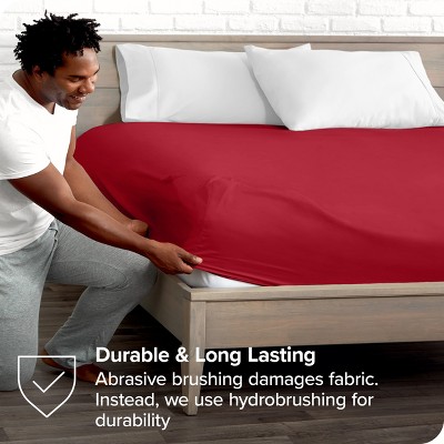 Queen Red Ultra-Soft Microfiber Deep Pocket Fitted Sheet