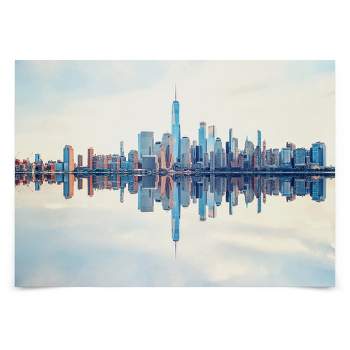 Americanflat Modern Wall Art Room Decor - New York Reflection by Manjik Pictures