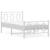 vidaXL White Metal Bed Frame with Headboard/Footboard - 39.4"x78.7" Single Bed for Bedroom Decor, Durable Steel Construction, Under Bed Storage - 3 of 4