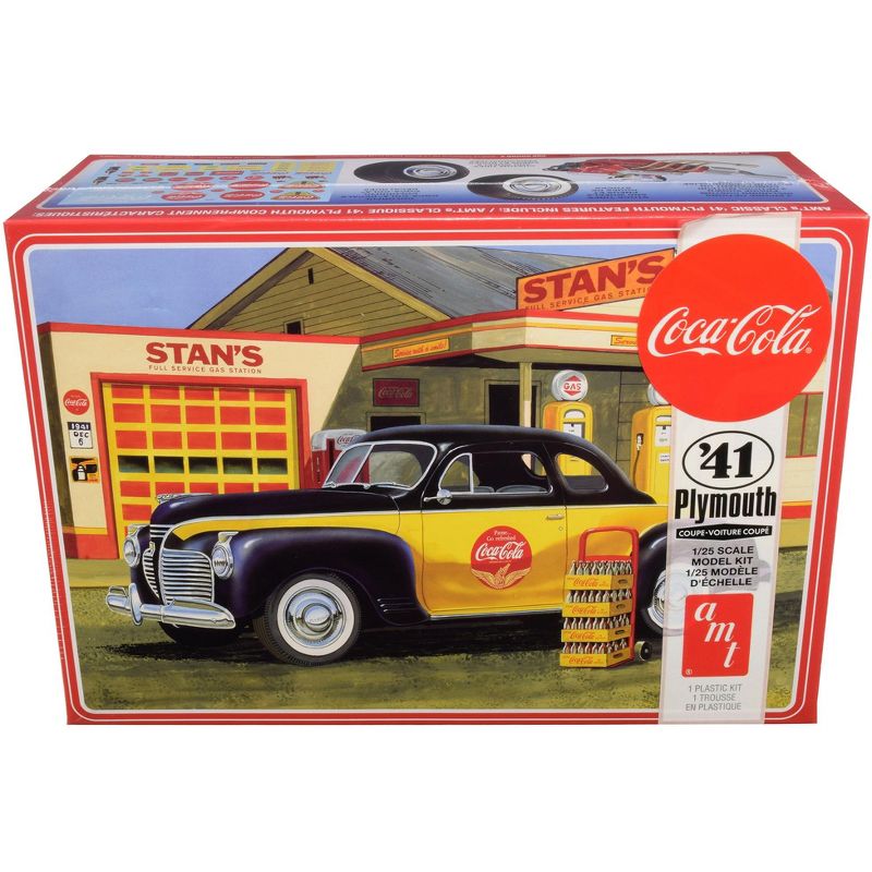 Skill 3 Model Kit 1941 Plymouth Coupe with 4 Bottle Crates "Coca-Cola" 1/25 Scale Model by AMT, 1 of 5