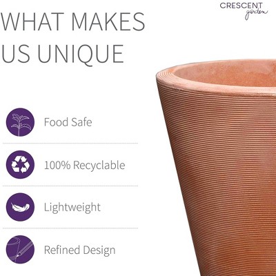 Weathered Terracotta 14" Modern Round Resin Planter