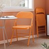 Folding Chairs 4 Pack, Sturdy metal frame supports up to 350 lbs£¬ Portable folding chairs ideal for dining, living, office, and outdoor events. - 3 of 4