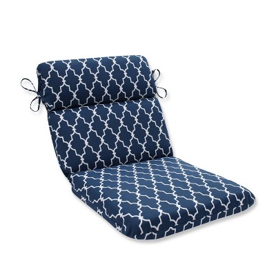 Pillow Perfect Garden Gate Outdoor Rounded Corners Chair Cushion Blue