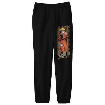 Naruto Character Pose and Title Logo Youth Black Graphic Sweats