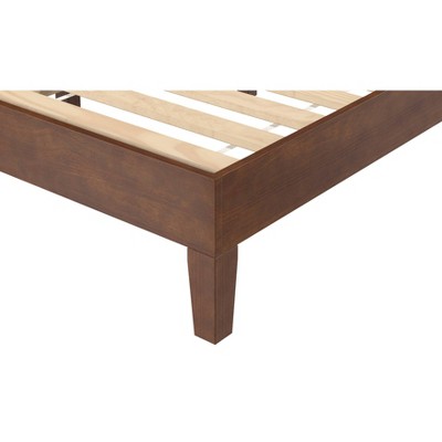 Nix Solid Pine Natural Full Platform Bed with Drawer