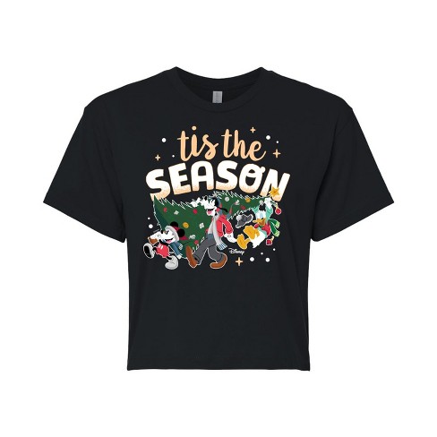 Women's - Disney - TIS THE SEASON Cropped Graphic T-Shirt - image 1 of 4